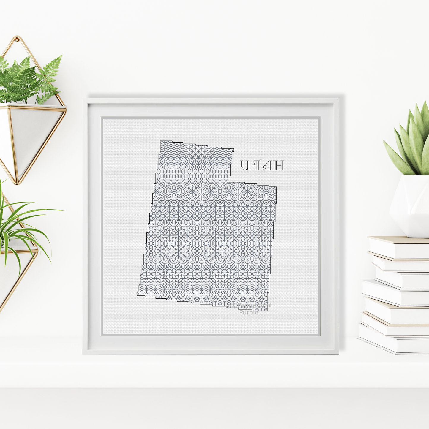 Utah Blackwork Blackwork Pattern by Peppermint Purple