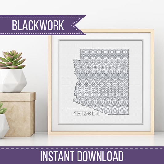 Arizona Blackwork Blackwork Pattern by Peppermint Purple