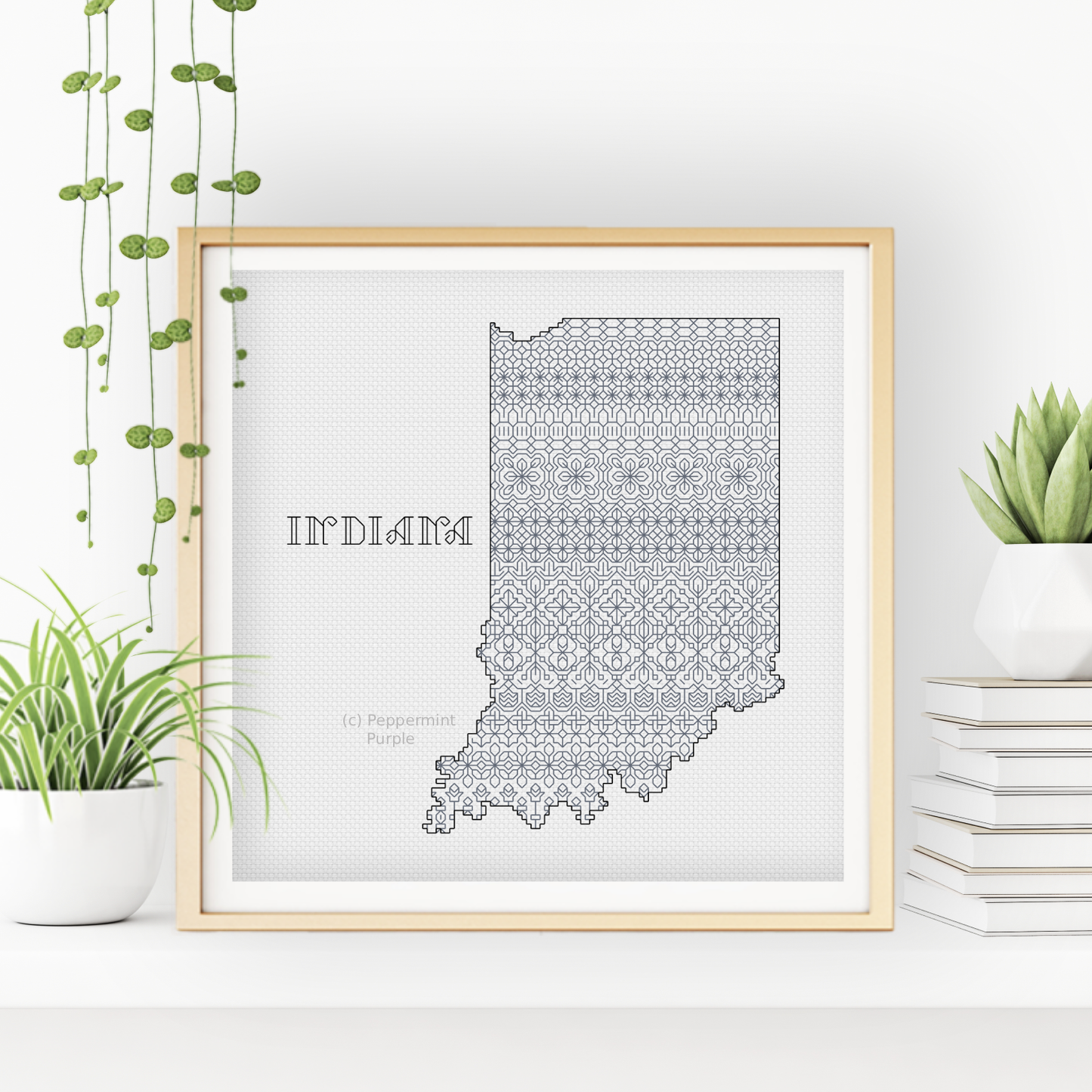 Indiana Blackwork Blackwork Pattern by Peppermint Purple