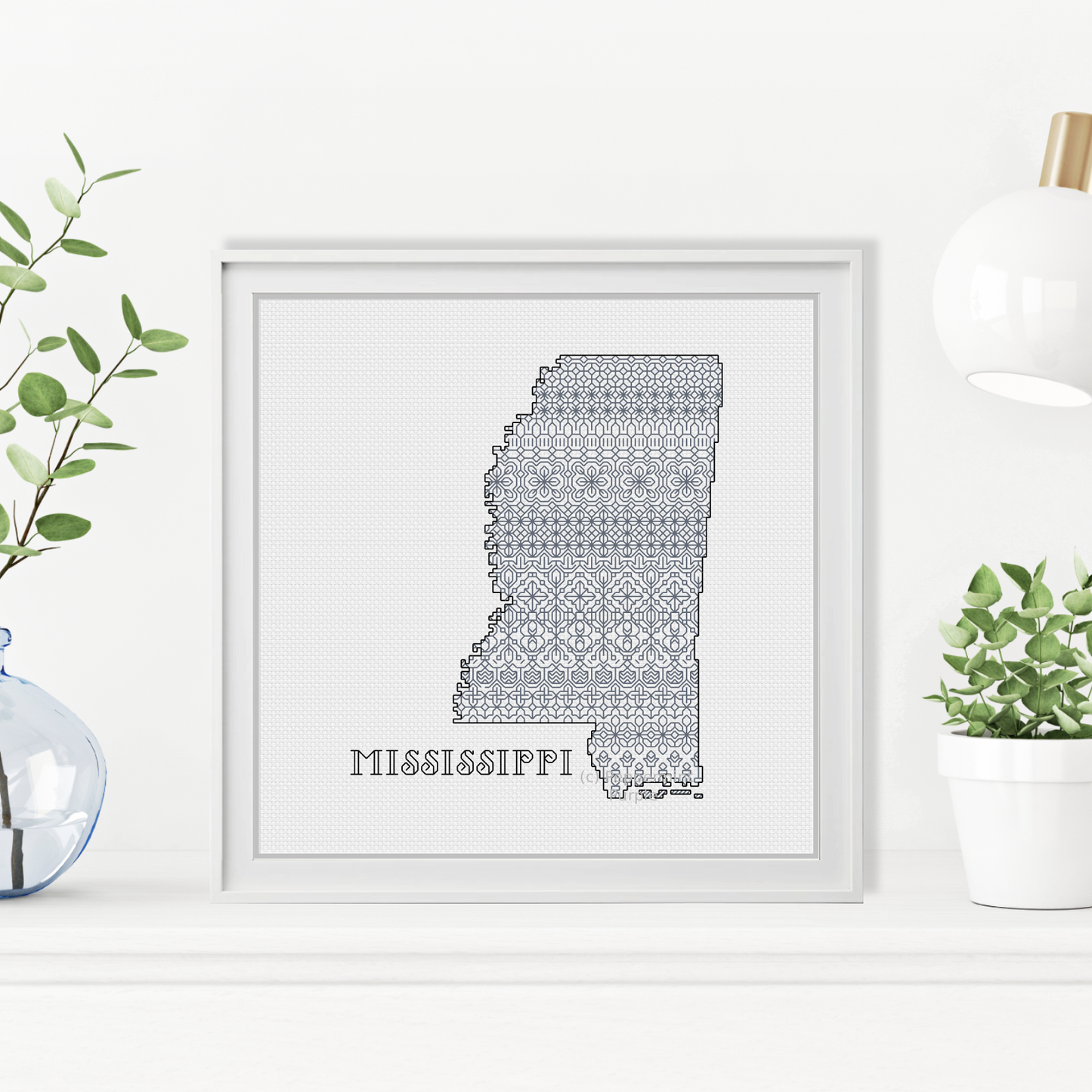 Mississippi Blackwork Blackwork Pattern by Peppermint Purple