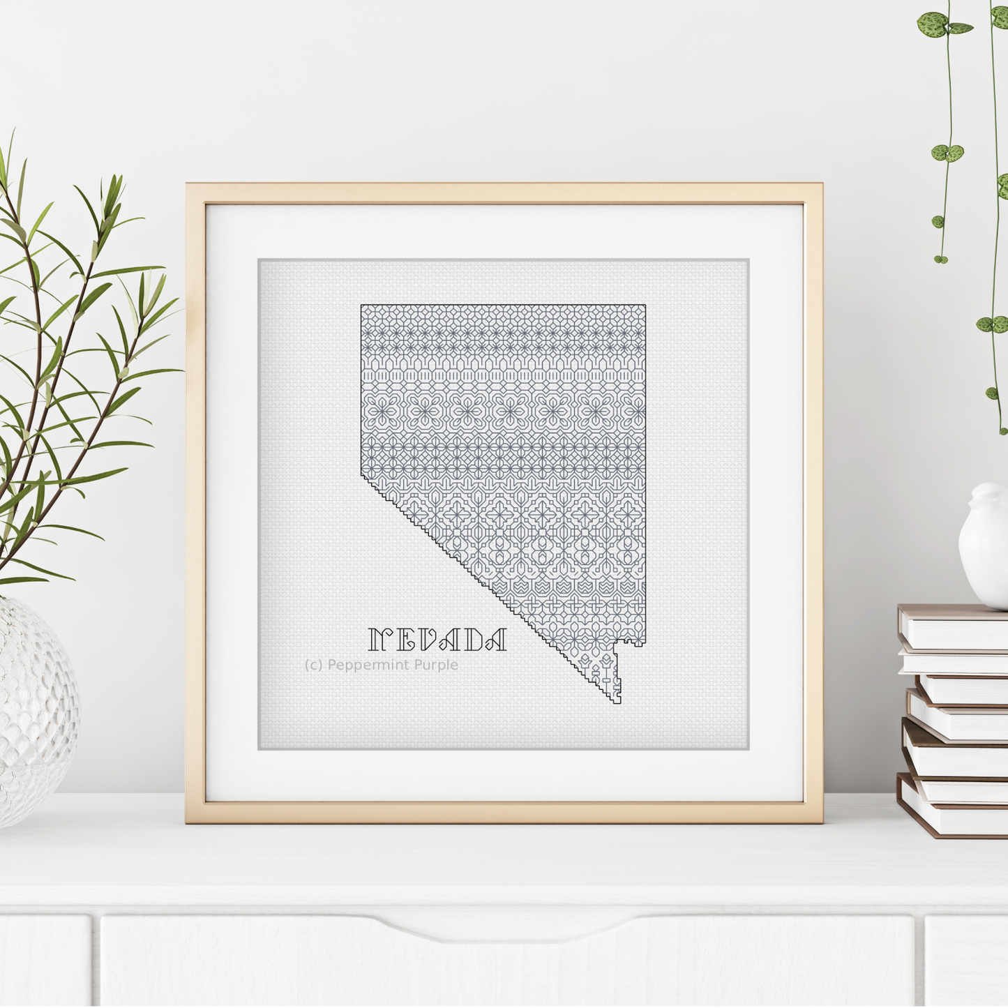 Nevada Blackwork Blackwork Pattern by Peppermint Purple