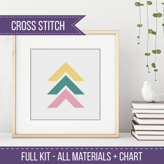 Chevron Cross Stitch Kit Cross Stitch Kit by Peppermint Purple
