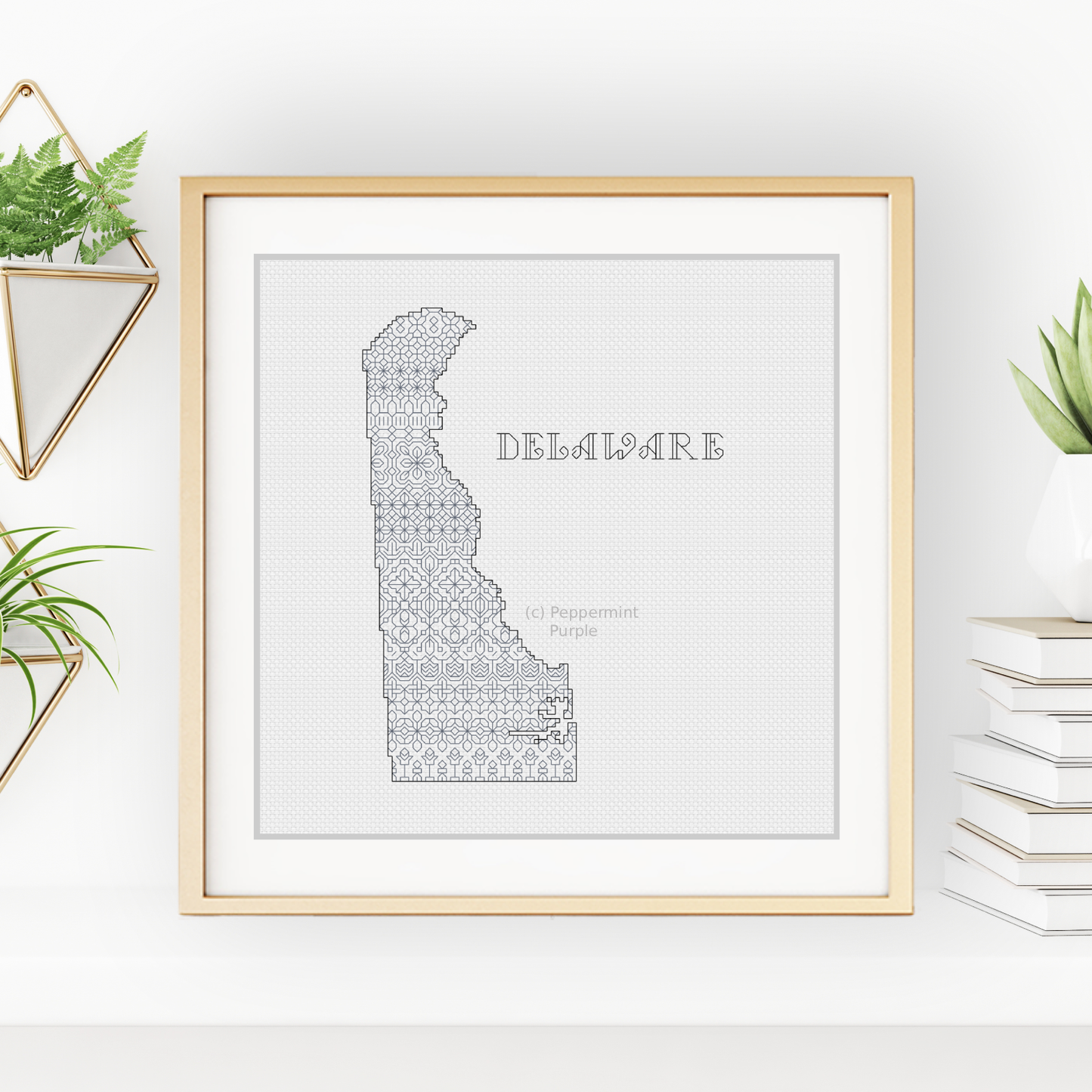 Delaware Blackwork Blackwork Pattern by Peppermint Purple