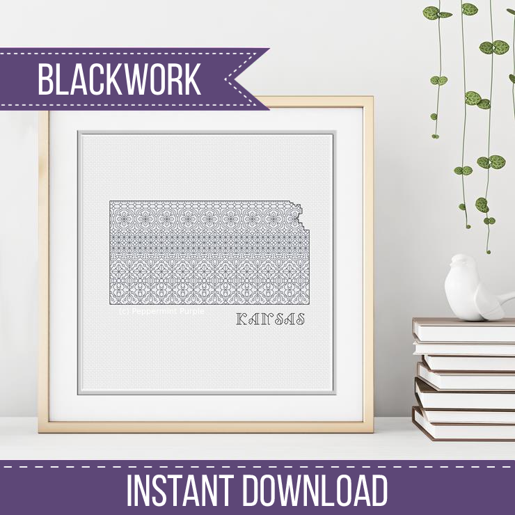 Kansas Blackwork Blackwork Pattern by Peppermint Purple