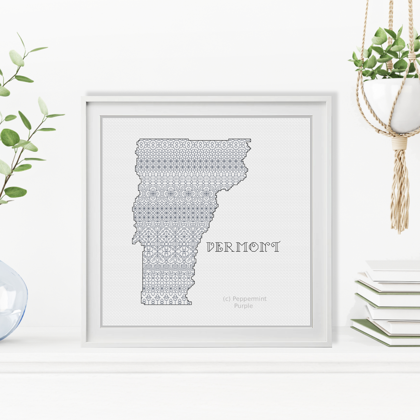 Vermont Blackwork Blackwork Pattern by Peppermint Purple