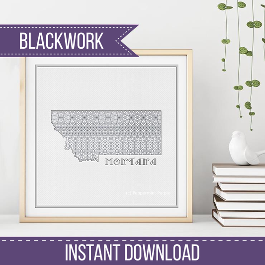 Montana Blackwork Blackwork Pattern by Peppermint Purple