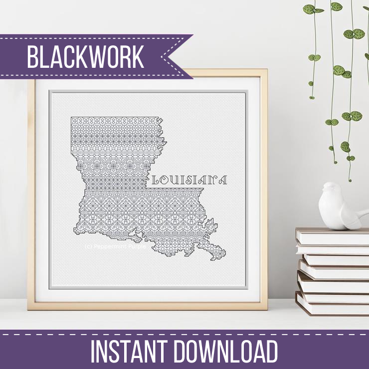 Louisiana Blackwork Blackwork Pattern by Peppermint Purple