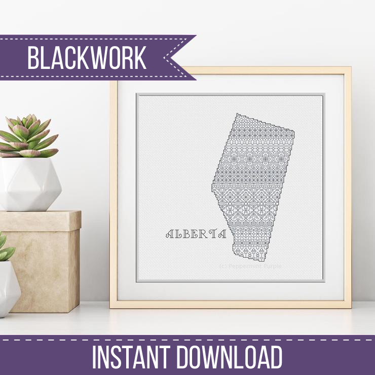 Alberta Blackwork Blackwork Pattern by Peppermint Purple