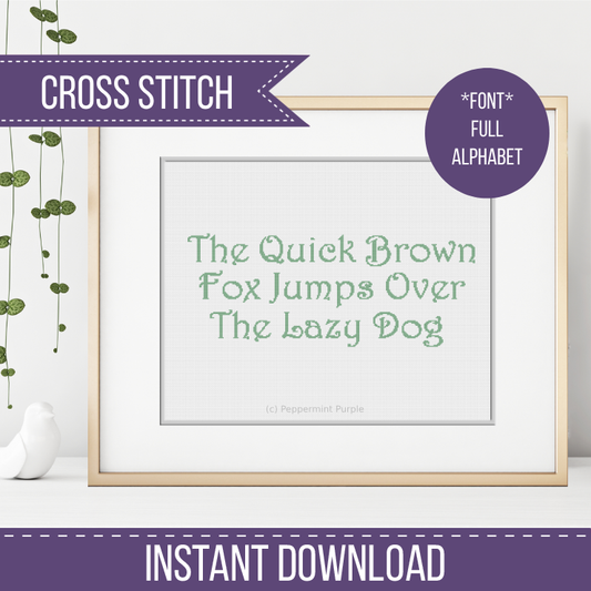 Fancy Style Font Cross Stitch Font by Peppermint Purple