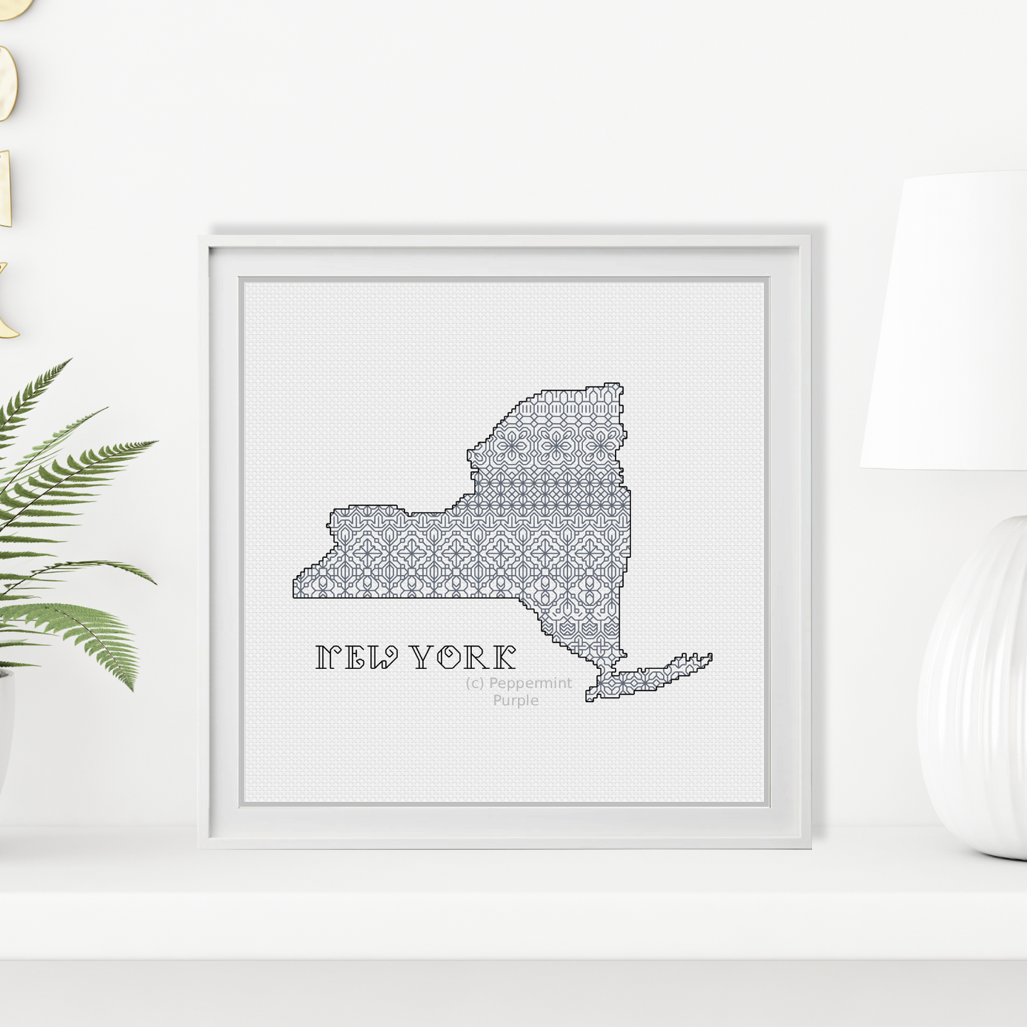 New York Blackwork Blackwork Pattern by Peppermint Purple