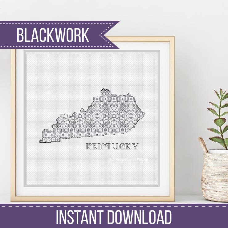 Kentucky Blackwork Blackwork Pattern by Peppermint Purple