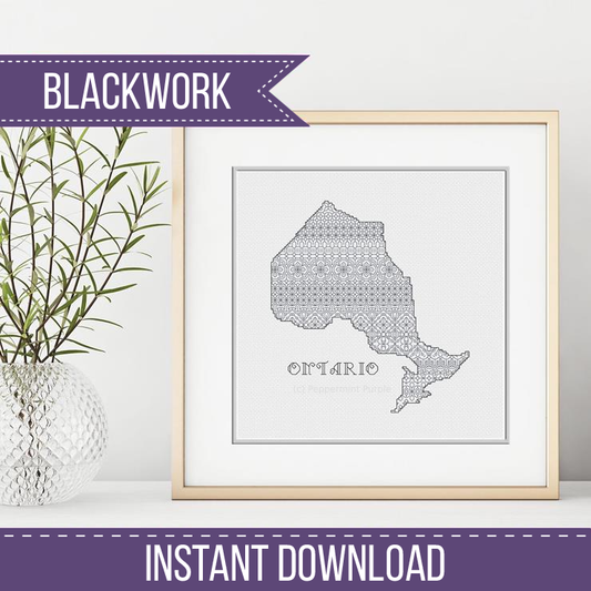 Ontario Blackwork Pattern by Peppermint Purple