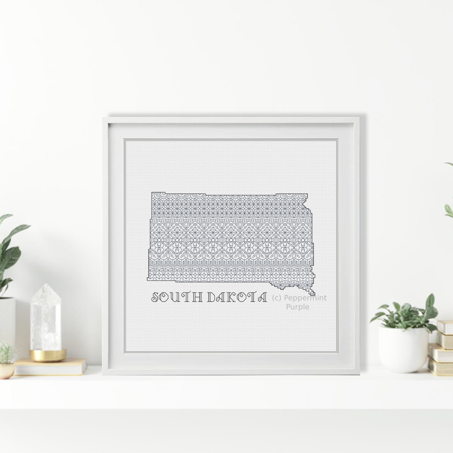 South Dakota Blackwork Blackwork Pattern by Peppermint Purple