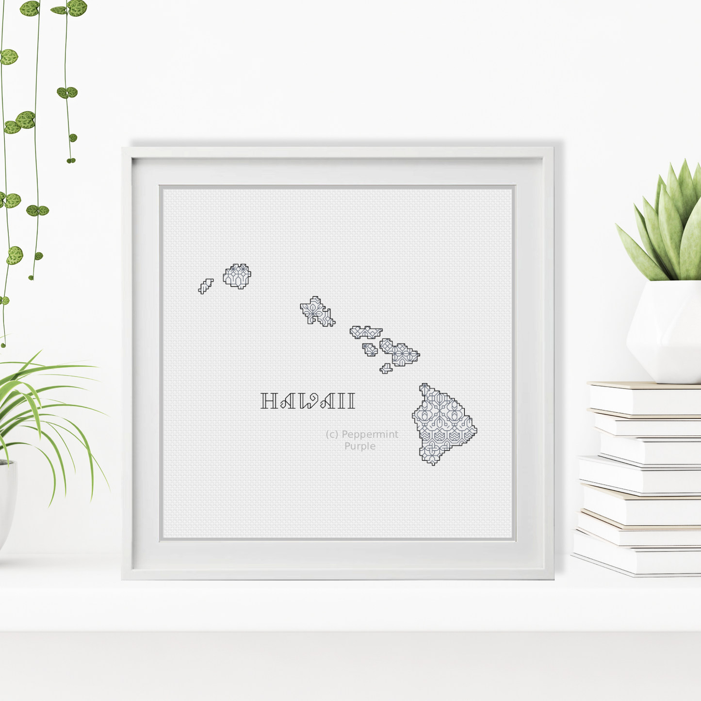 Hawaii Blackwork Blackwork Pattern by Peppermint Purple