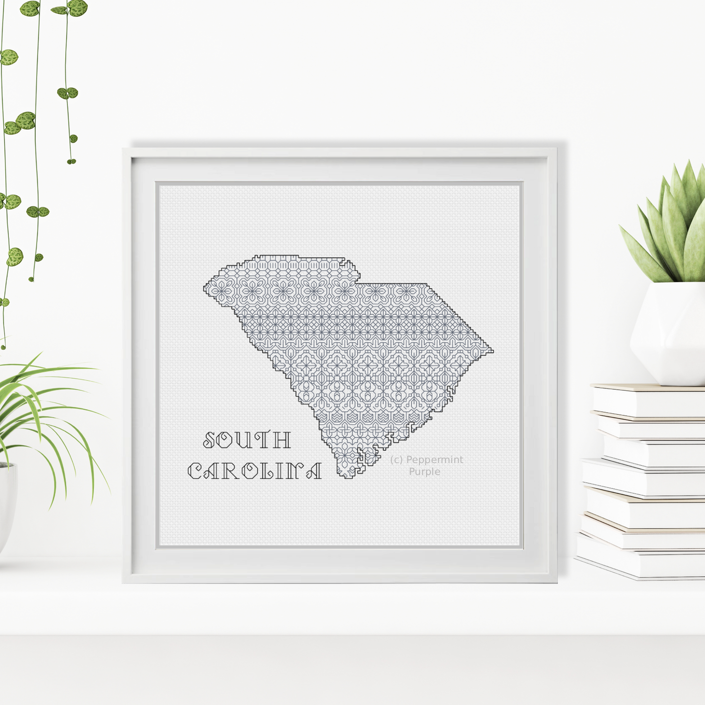 South Carolina Blackwork Blackwork Pattern by Peppermint Purple