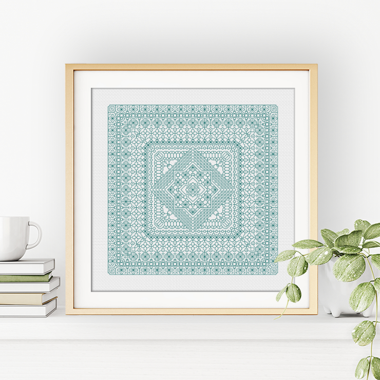 Study In Teal Blackwork Study In Colour by Peppermint Purple