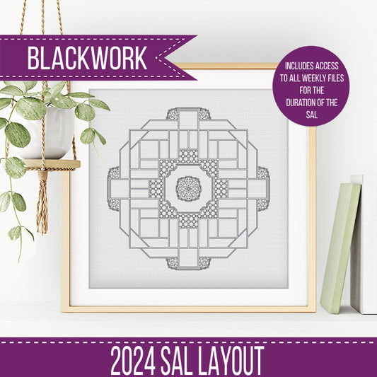 2024 SAL - Insolitum Border - Blackwork Patterns & Cross Stitch by Peppermint Purple