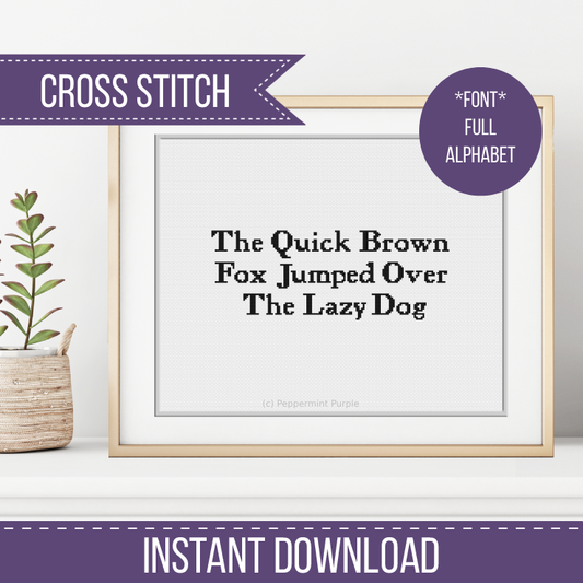 Small Plain Font Cross Stitch Font by Peppermint Purple