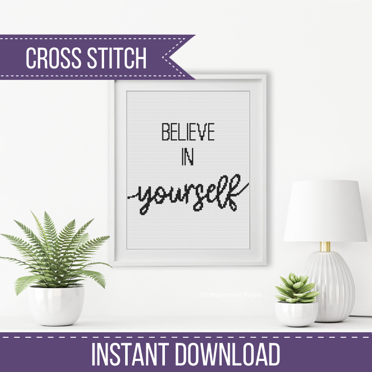 Cross Stitch Inspirational Posters Cross Stitch Pattern by Peppermint Purple