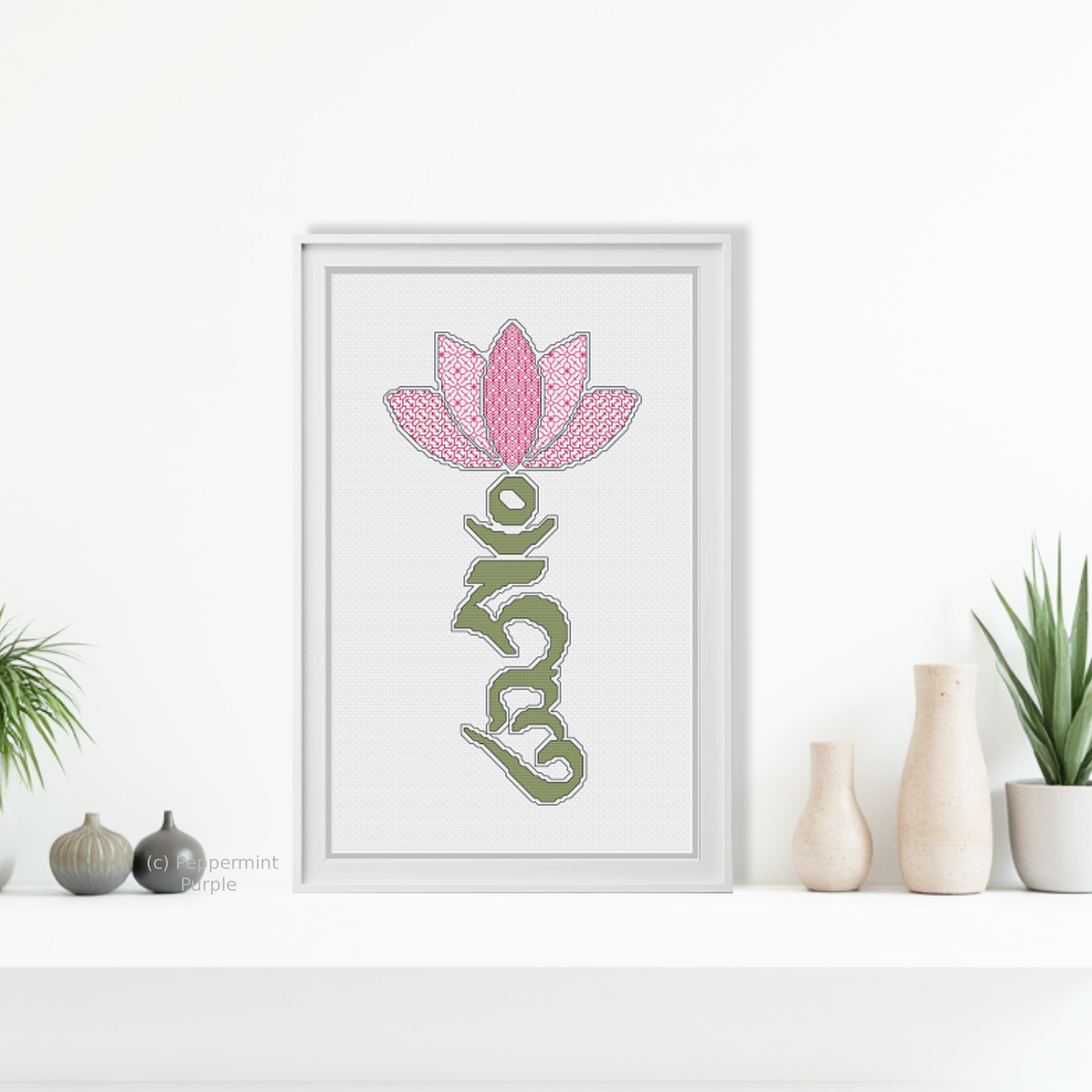 Lotus Hum Blackwork Pattern by Peppermint Purple