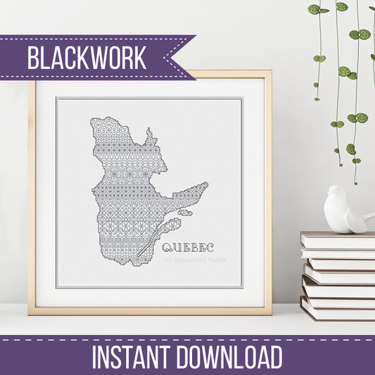 Quebec Blackwork Pattern by Peppermint Purple