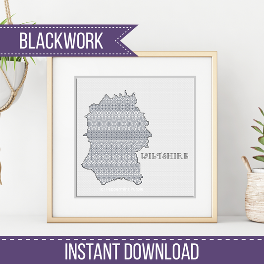 Wiltshire Blackwork Pattern by Peppermint Purple