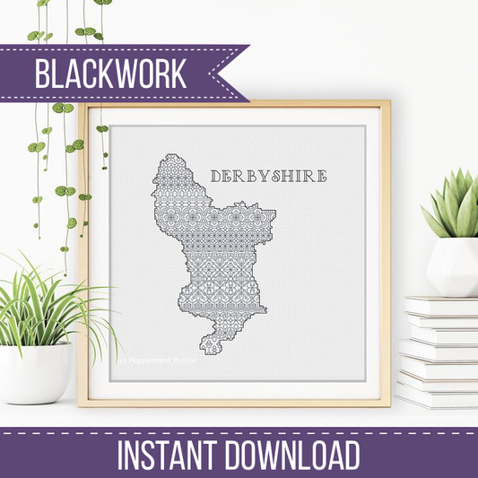 Derbyshire Blackwork Blackwork Pattern by Peppermint Purple