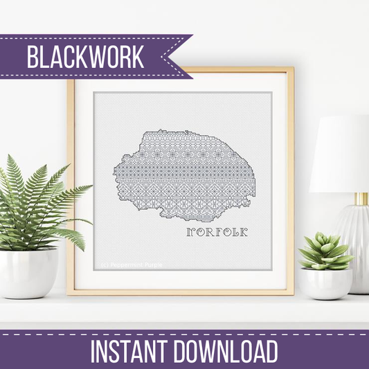 Norfolk Blackwork Blackwork Pattern by Peppermint Purple
