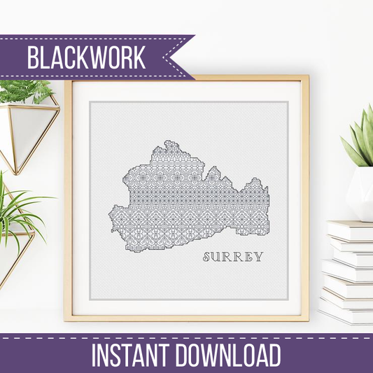 Surrey Blackwork Blackwork Pattern by Peppermint Purple