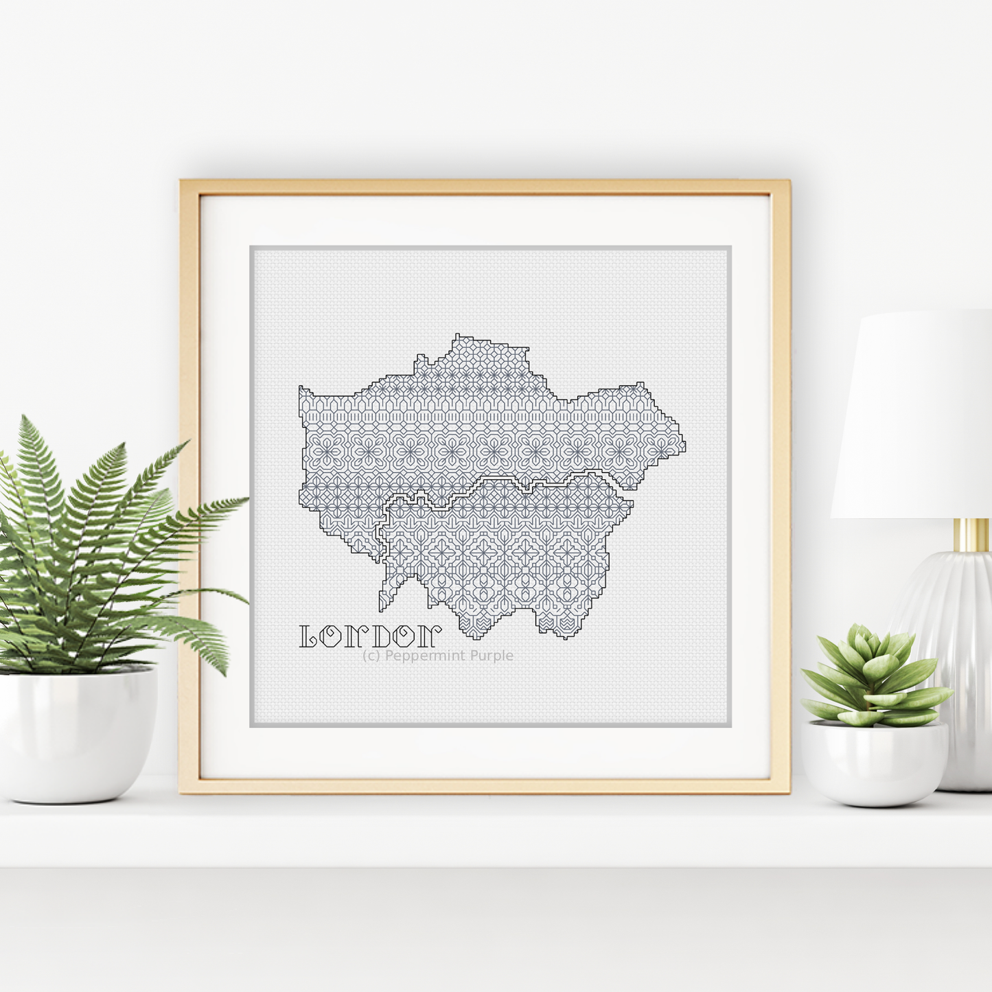 London Blackwork Pattern Blackwork Pattern by Peppermint Purple