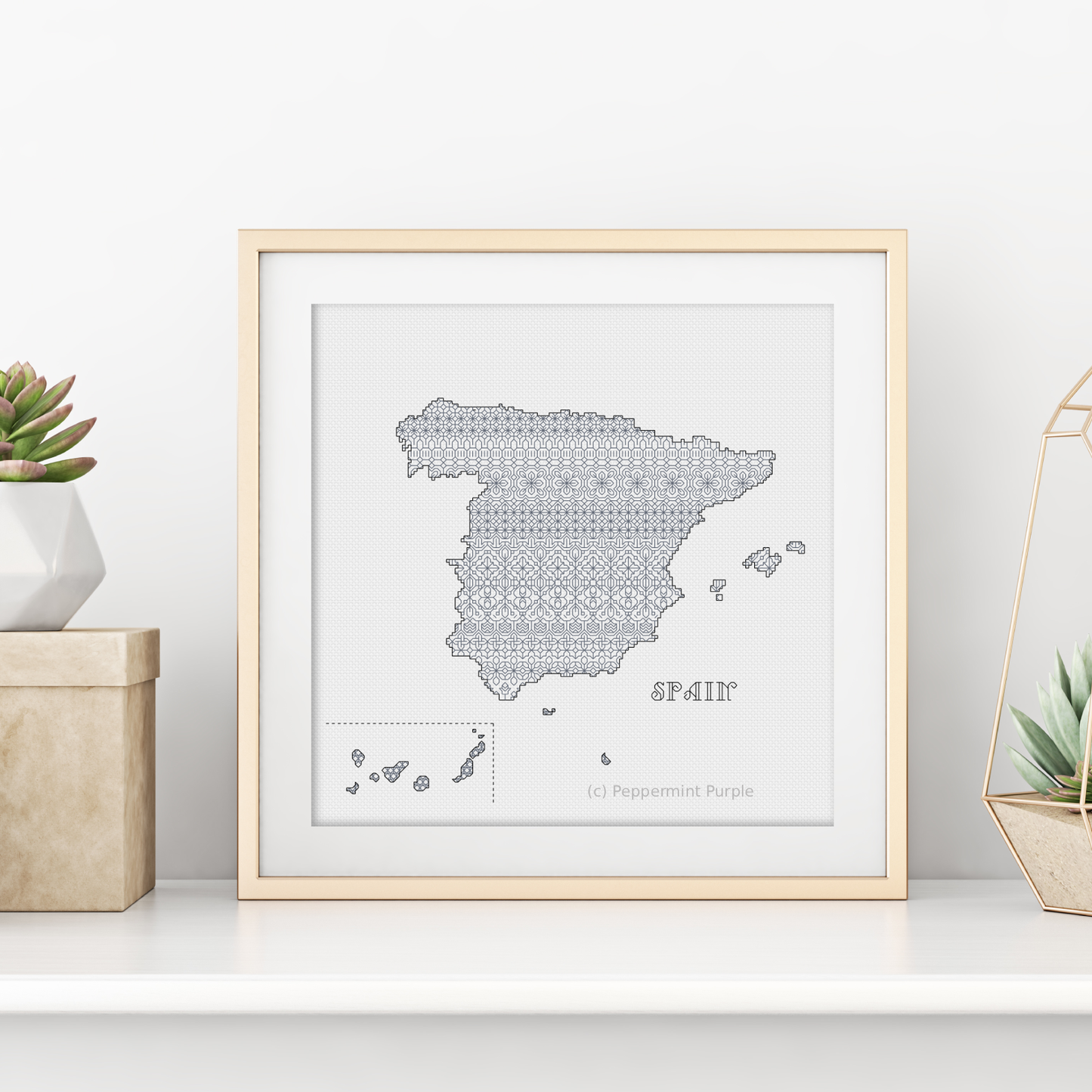Spain Blackwork Pattern Blackwork Pattern by Peppermint Purple
