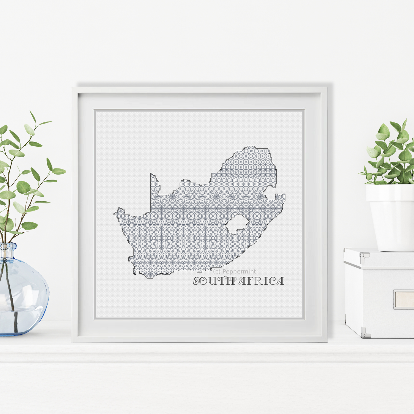 South Africa Blackwork Pattern by Peppermint Purple