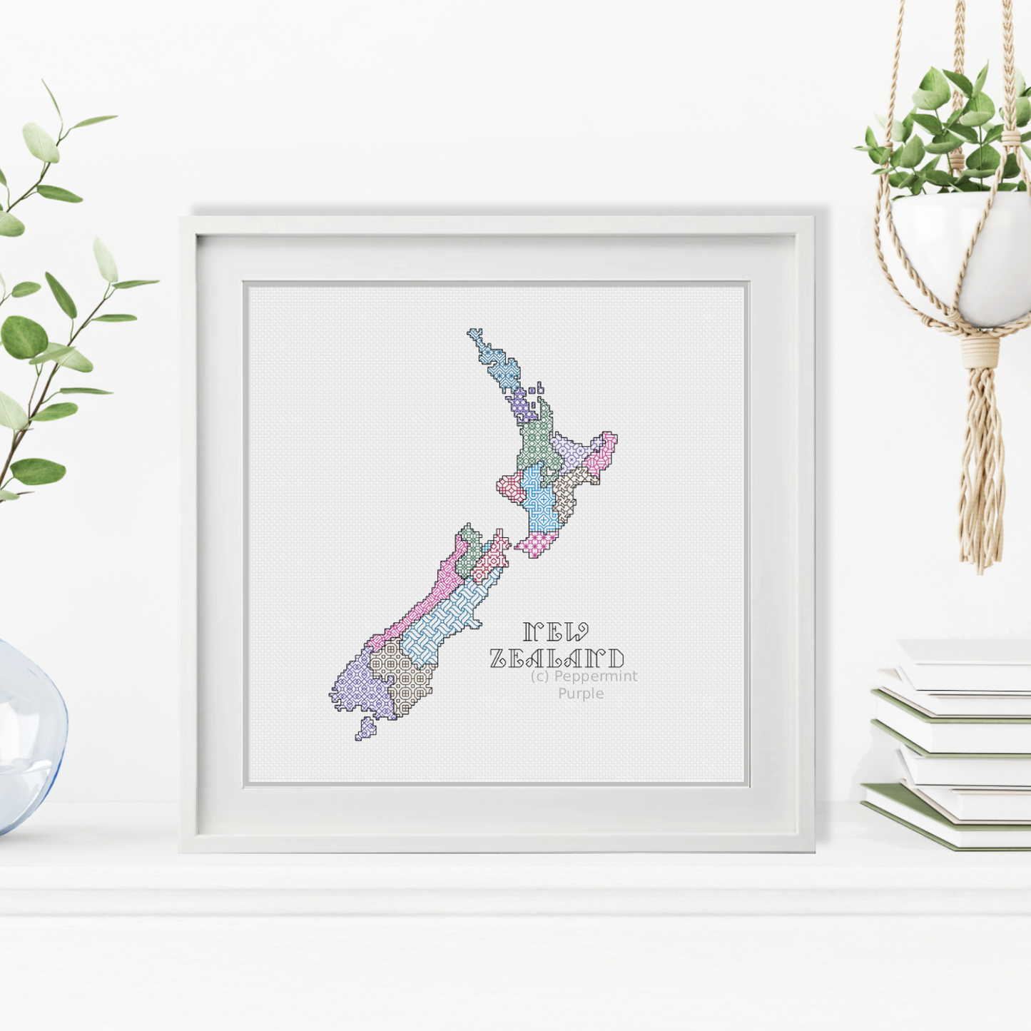 New Zealand Blackwork Blackwork Pattern by Peppermint Purple