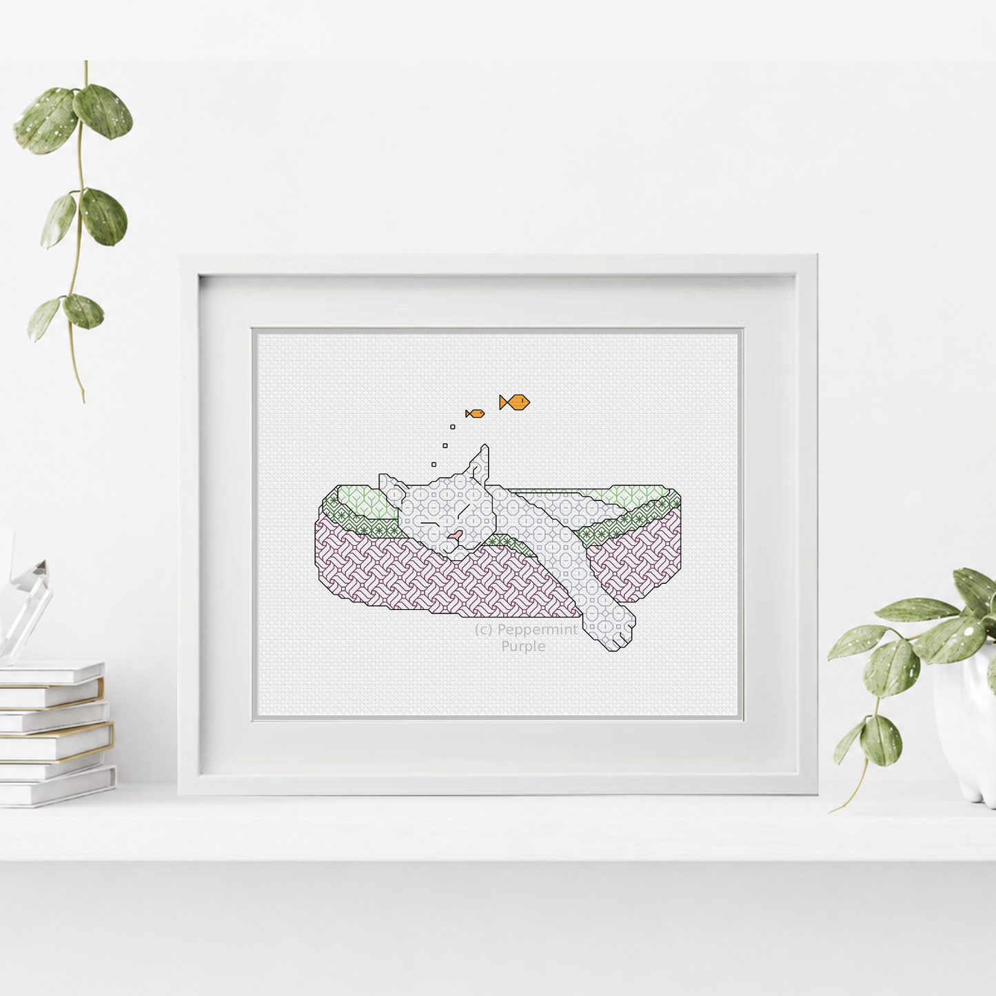 Fishy Dreams Kit Blackwork Kit by Peppermint Purple