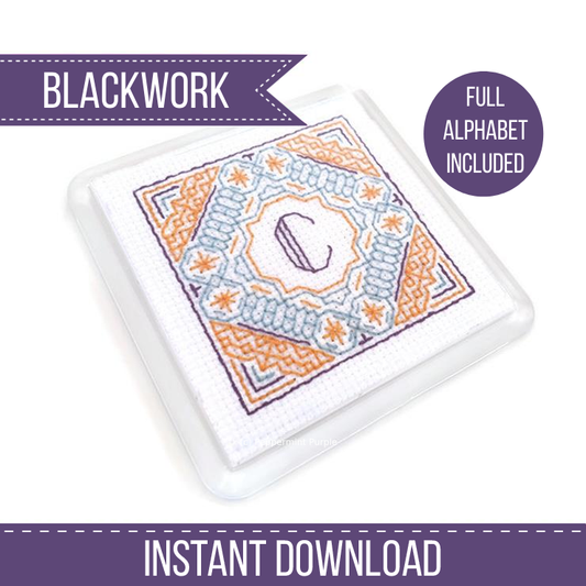 Moroccan Coasters Blackwork Pattern by Peppermint Purple