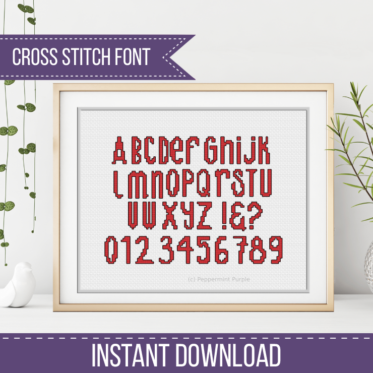 Be Creative Cross Stitch Font – Peppermint Purple be-creative-cross-stitch-font-peppermint-purple