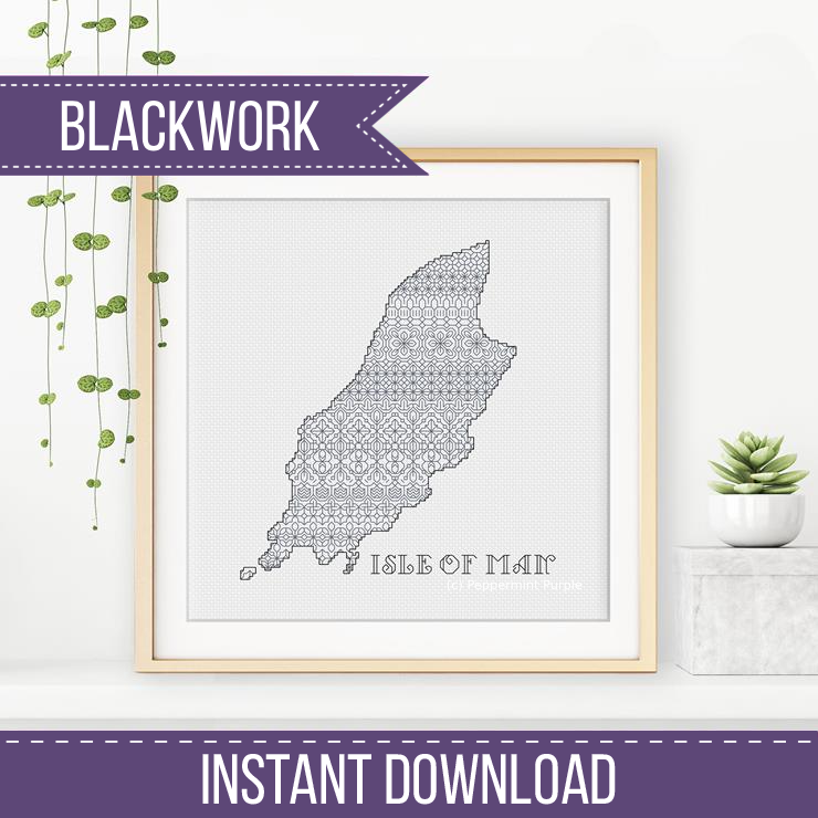 Isle Of Man Blackwork Pattern by Peppermint Purple