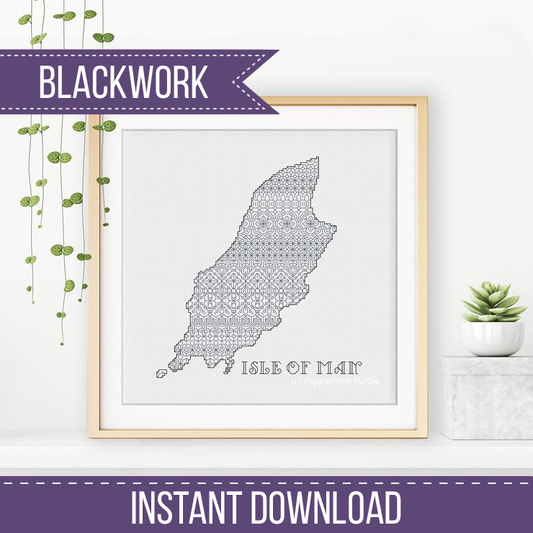 Isle Of Man Blackwork Pattern by Peppermint Purple
