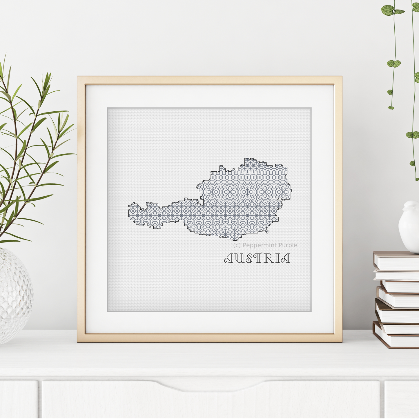 Austria Blackwork Blackwork Pattern by Peppermint Purple