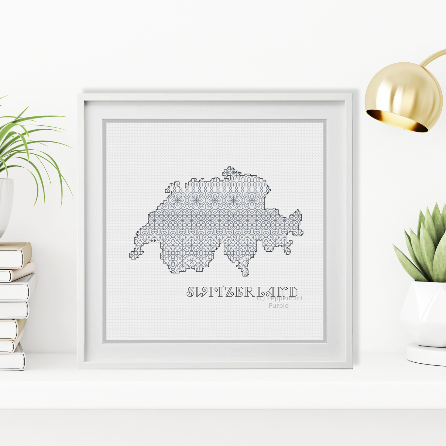 Switzerland Blackwork Blackwork Pattern by Peppermint Purple