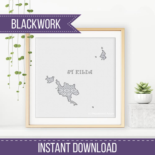 St Kilda Blackwork Blackwork Pattern by Peppermint Purple