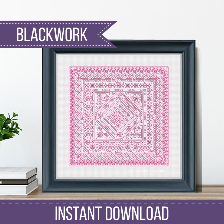 Study In Cyclamen Blackwork Study In Colour by Peppermint Purple