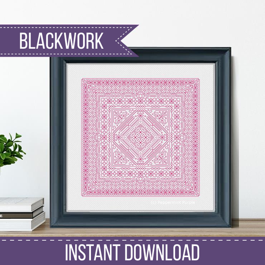 Study In Cyclamen Blackwork Study In Colour by Peppermint Purple