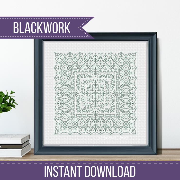 Study In Celadon Blackwork Study In Colour by Peppermint Purple