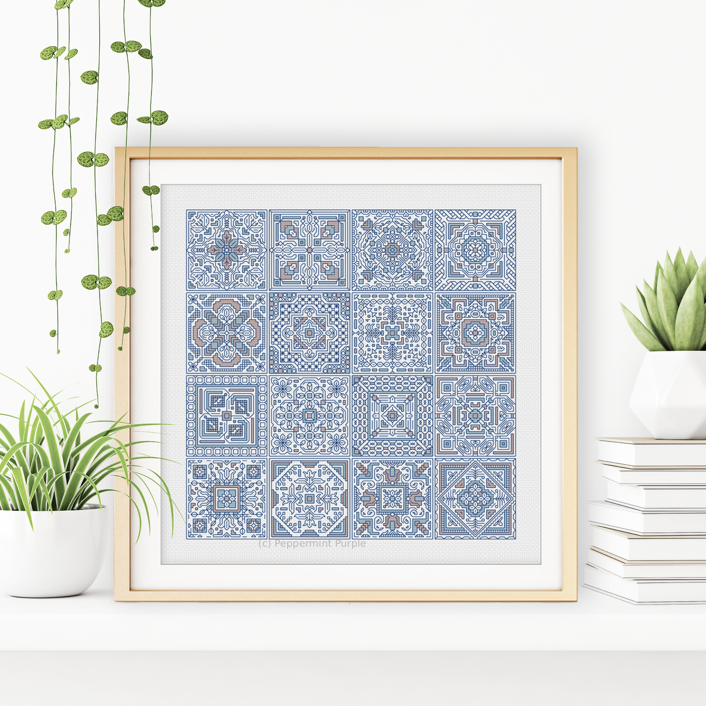 Turkish Tiles Blackwork Pattern by Peppermint Purple