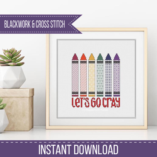 Let's Go Cray Blackwork Blackwork Pattern by Peppermint Purple