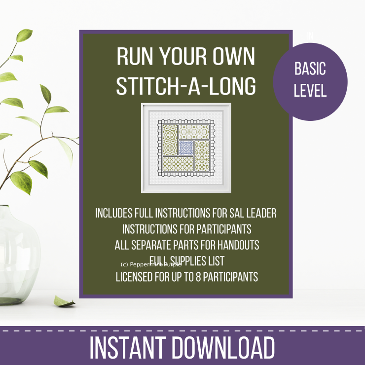 Basic Level DIY Blackwork SAL DIY SAL by Peppermint Purple