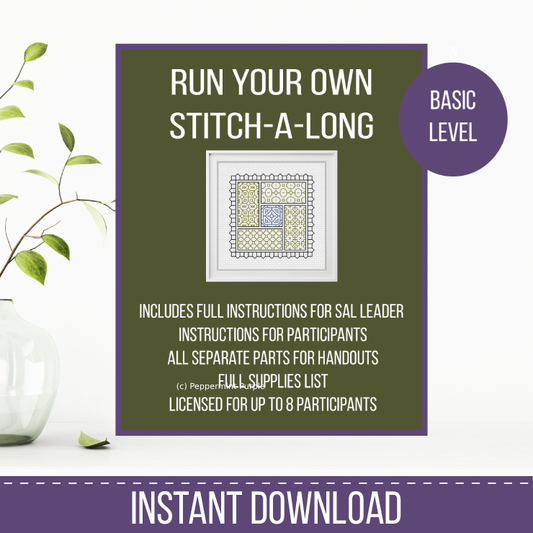 Basic Level DIY Blackwork SAL DIY SAL by Peppermint Purple