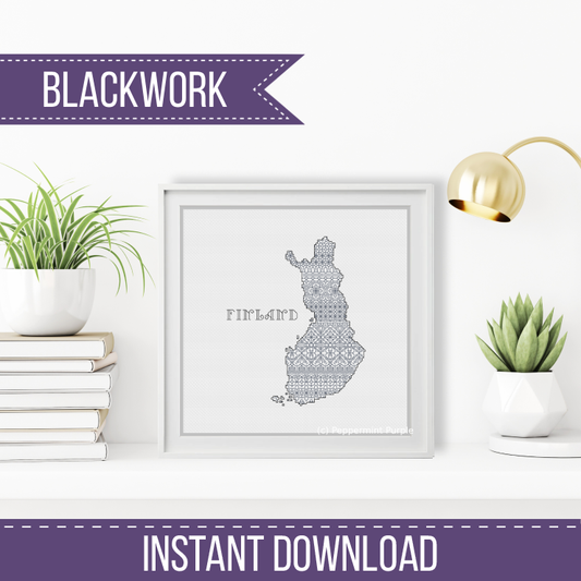 Finland Blackwork Blackwork Pattern by Peppermint Purple