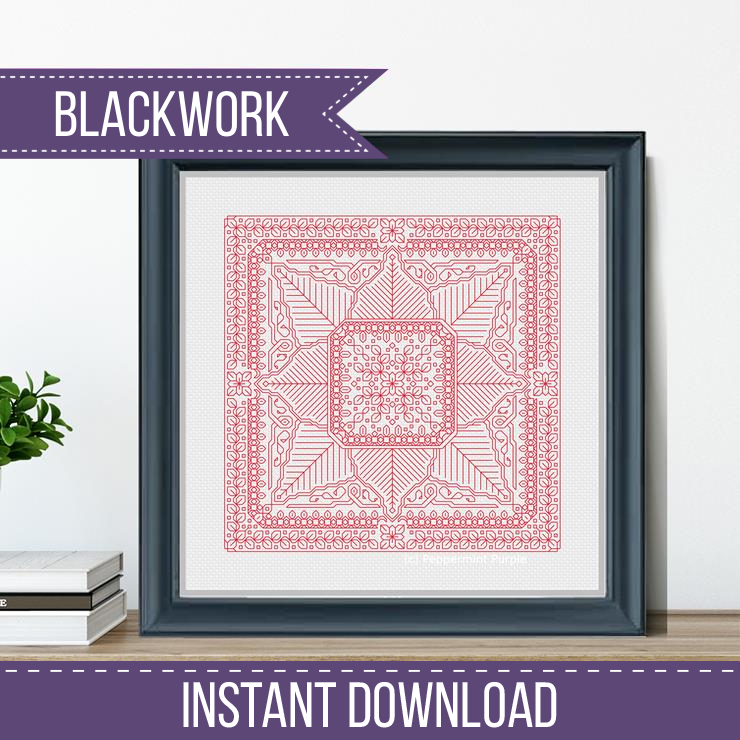 Study In Christmas Red Blackwork Study In Colour by Peppermint Purple
